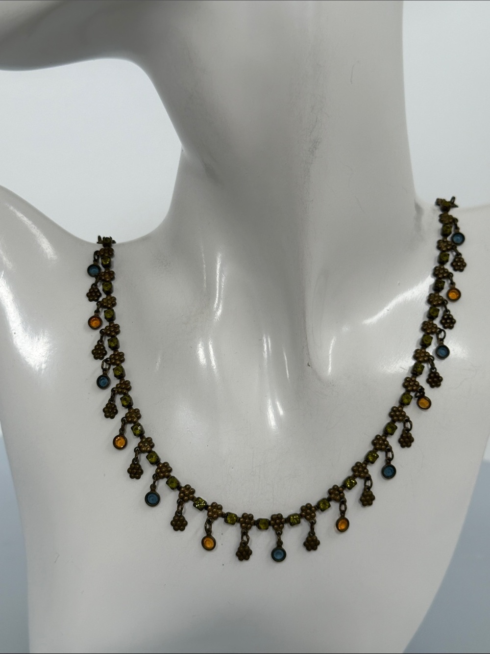 SORRELLI Vintage Multicolor Drop Necklace - Blue & Amber Accentsโ
